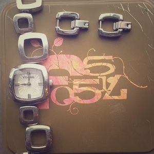 Fossil Stainless Steel Link Watch and Tin